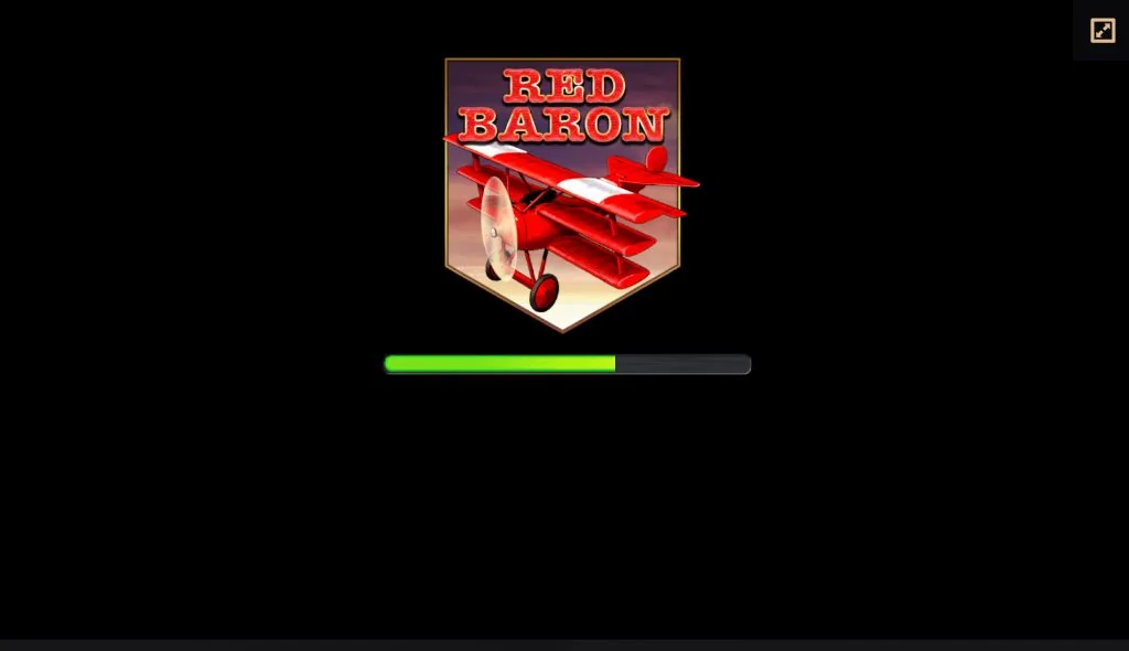 Loading screen of the aviation crash game with a red triplane